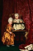 Anton Raphael Mengs Portrait of Archduke Ferdinand (1769-1824) and Archduchess Maria Anna of Austria (1770-1809), children of Leopold II, Holy Roman Emperor painting
